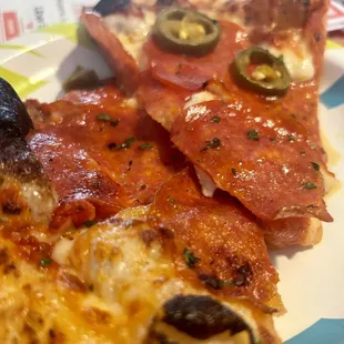pepperoni and jalapeño pizza
