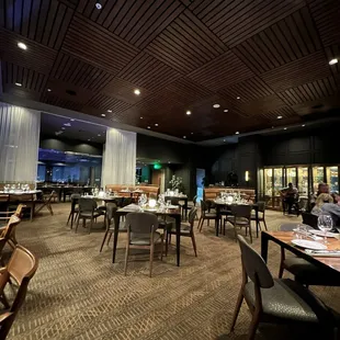 a restaurant with tables and chairs