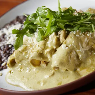 Green Chile Chicken Enchiladas