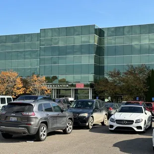 Parking lot and entrance