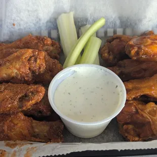 Spicy Garlic Parm on Left, Hot on Right