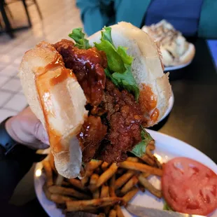 Fried chicken sandwich was huge