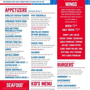 menus and prices