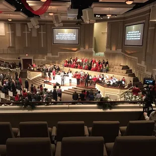 Choir and they had a baptism too