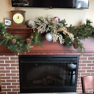 Fireplace in the welcome center