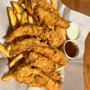 Chicken Tenders and fries