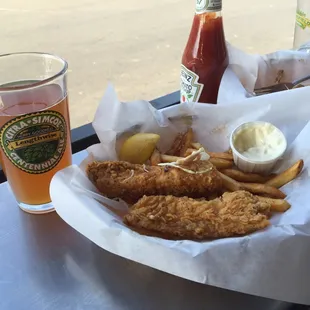 Perfect Friday meal: Fish and Chips and a beer