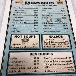 sushi and sashimi, menu