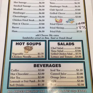 Menu as of 2/2/2015