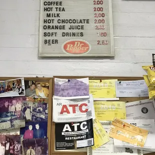 Drink menu...