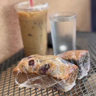 two pastries on a table