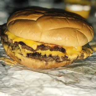 Double cheeseburger with ketchup only. So good and so filling! Simple goodness!