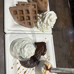 Churrowaffle and soufflé