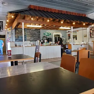 the inside of a restaurant