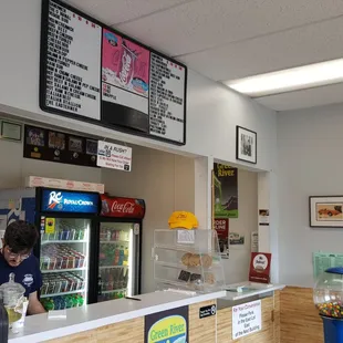 a woman at the counter