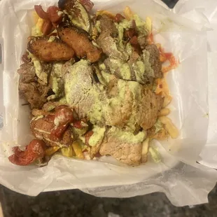 a close up of a container of food