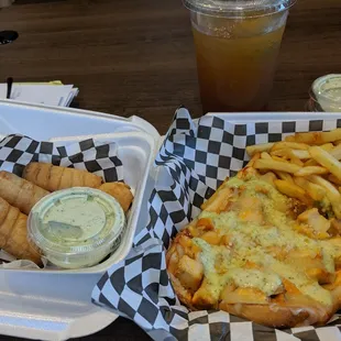 Chicken pipita.  Fries and fried cheese.