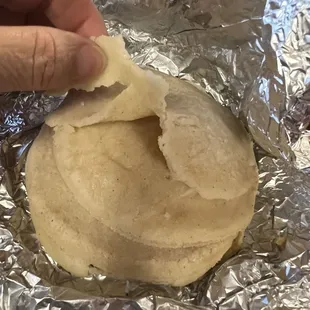 Masa harina corn tortillas. All I could taste were the preservatives. Terrible.