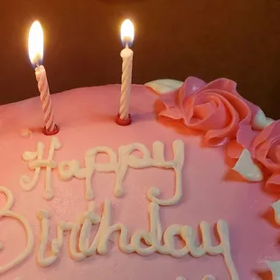 Delicious pink birthday cake!