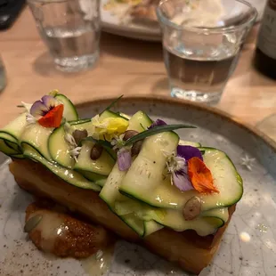 a plate of food on a table