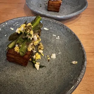 potato starter with asparagus