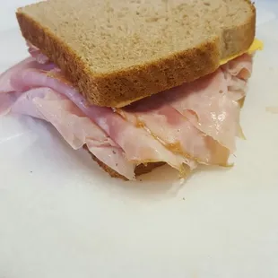 Ham and cheese stacked up to be a mouthful