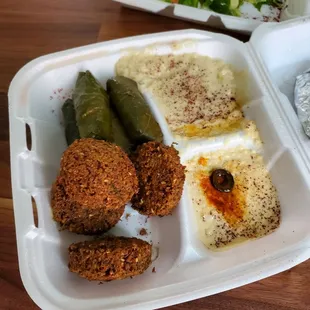 The vegetarian platter, only the baba ganoush at the top was worth going back for