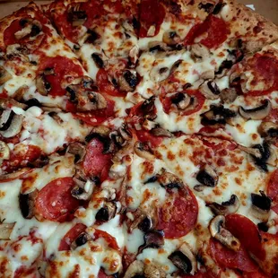 Pepperoni and mushrooms