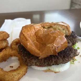 The burger is huge and this doesn't even do it justice for the size!