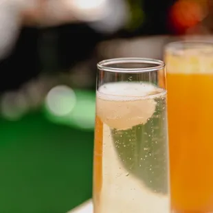 Lychee mimosa and raspberry mimosa