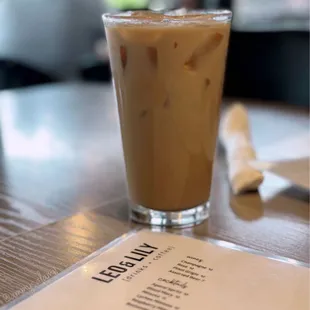 Iced hazelnut latte with half n half IG: @ammysalamii