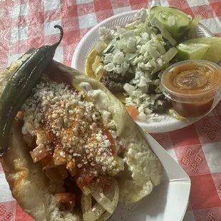 Sonora Hot Dog and a Carne Asada Taco