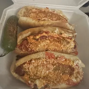 Three Sonoran hotdogs $18.