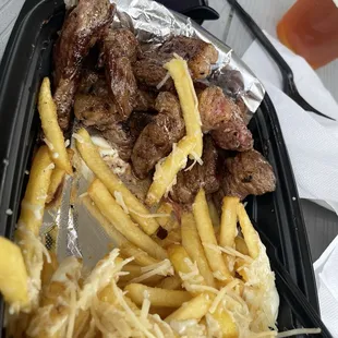 Picanha and fries, decent amount of the steak eaten before photo