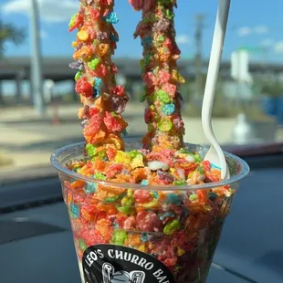 Fruity Pebbles Churro Sundae