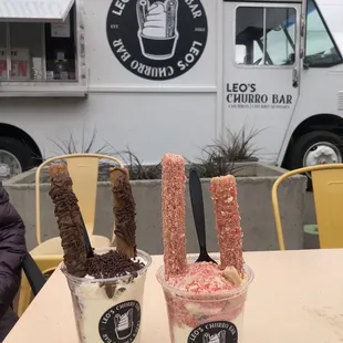 two cups of ice cream