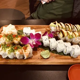 Sushi variety platter.