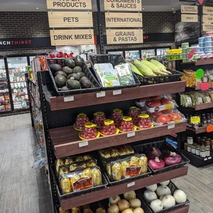 They even have some produce for sale! Now this is my kind of eatery/fueling station!