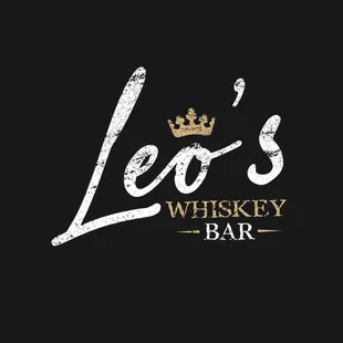 the logo for leo's whiskey bar