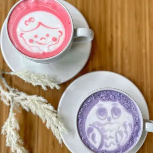 Velvet latte &amp; taro purple latte (IG: hangryforwhat)