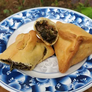 a plate of empanadas