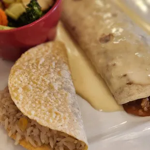Veggie taco and burrito