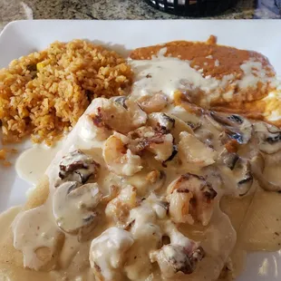 Shrimp enchiladas