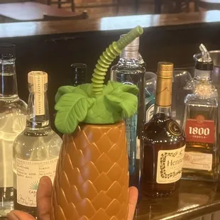 Palm tree souvenir cup that you can purchase for open bar.