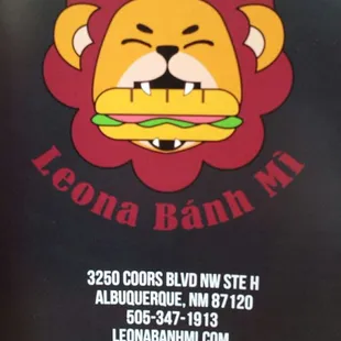 Cute logo giving location &amp; contact info.