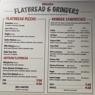 menu