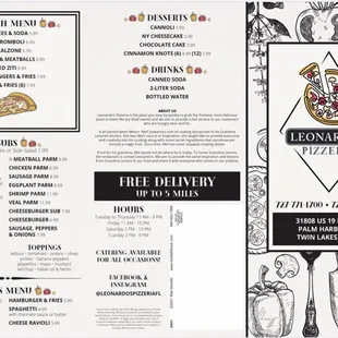 Front and Back Menu