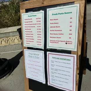 Outside menu sign 1/2 as of 2/10/2024