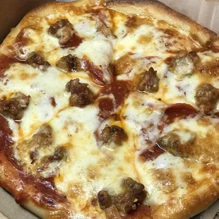 Small pepperoni and sausage