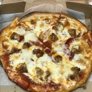 Small pepperoni and sausage